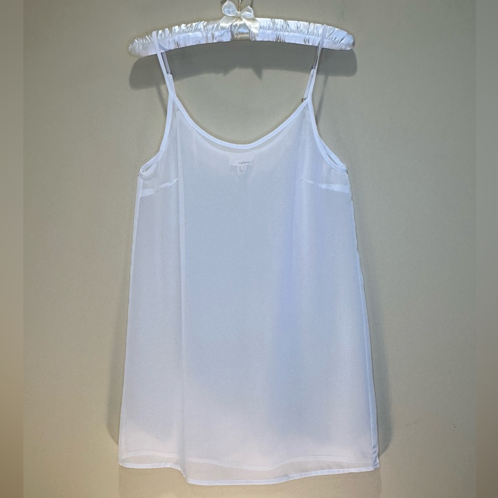 Ivory Chemise Semi Sheer Georgette Crepe Lingerie Slip Dress by The Korner M